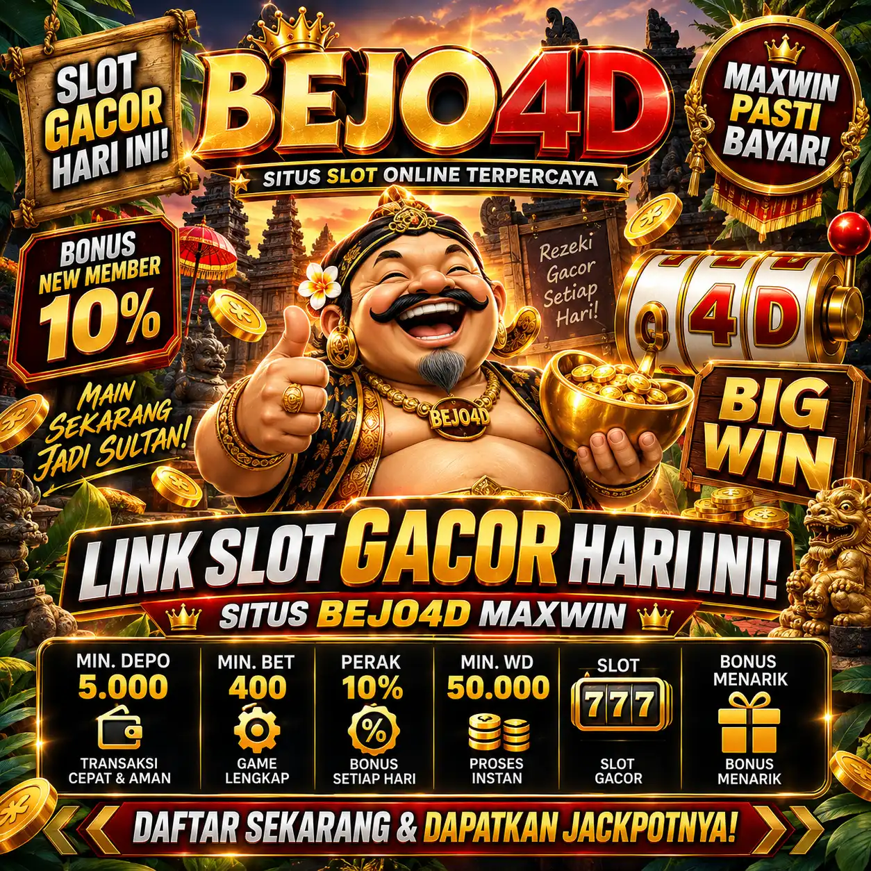 banner BEJO4D: Situs Togel Online Terbaru dengan Toto Macau Bet 100 yang Praktis